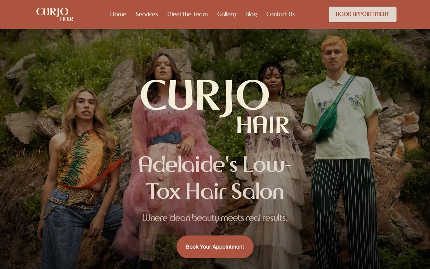 Curjo Hair homepage