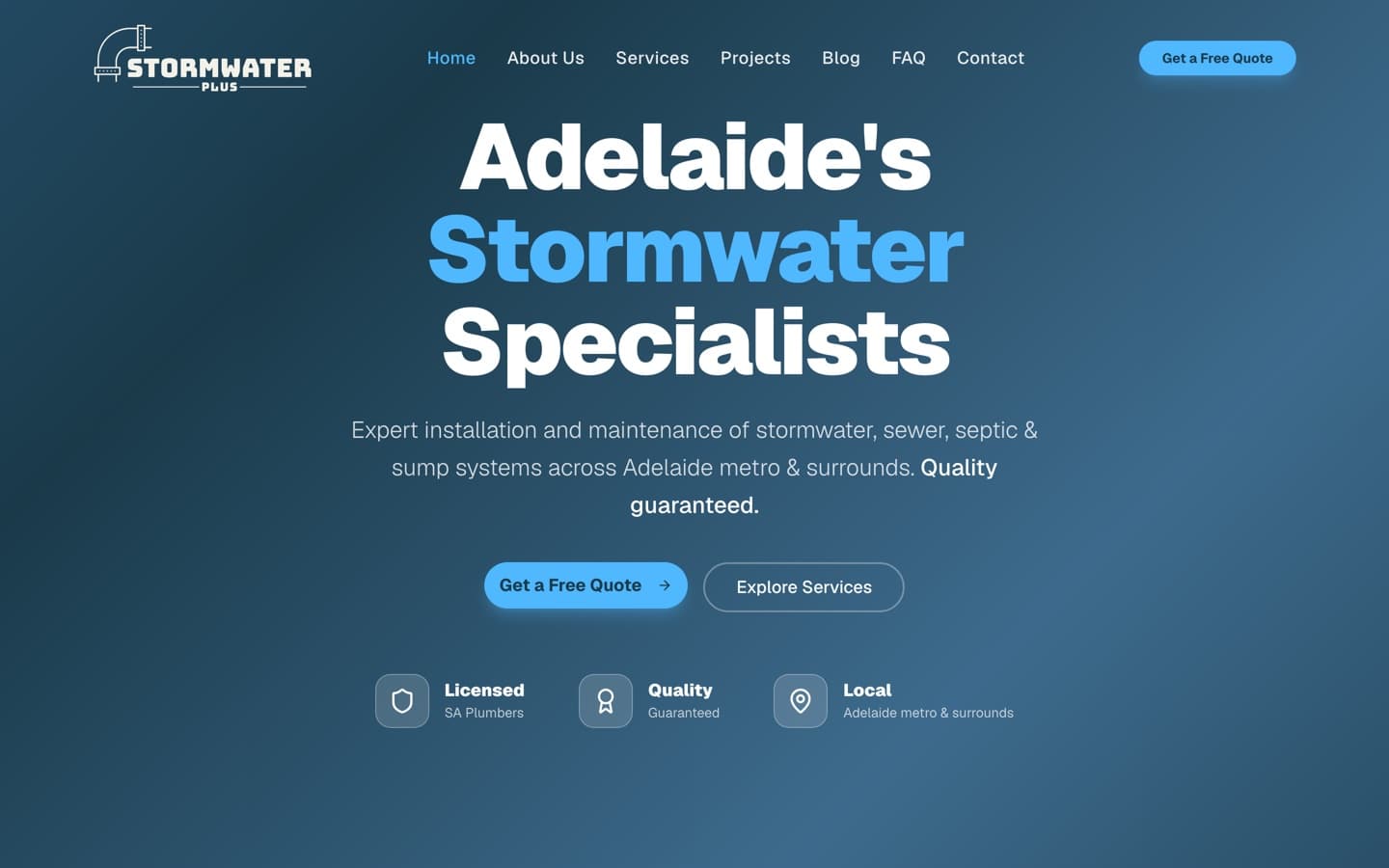Stormwater Plus homepage